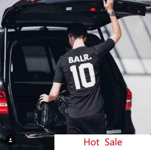 Camiseta BALR 10 com estampa de letras para homens e mulheres verão manga curta camisetas esportivas ativas roupas casuais com bola de futebol para amantes camisetas para amantes