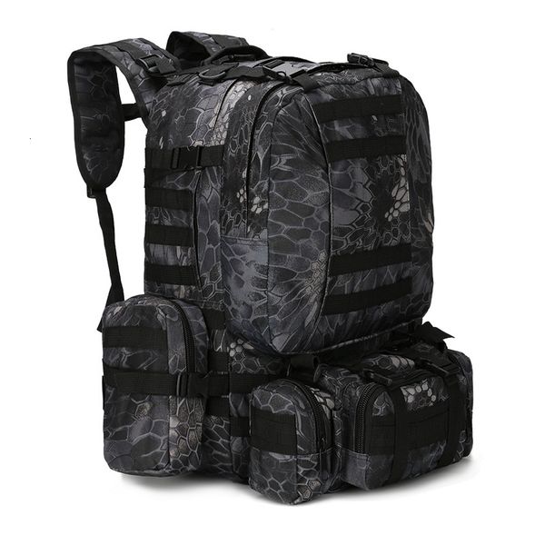 Zaino tattico 50L 4 in 1 Borse militari Zaino militare Zaino Molle Borsa sportiva da esterno Uomo Campeggio Escursionismo Borsa da arrampicata da viaggio T191026