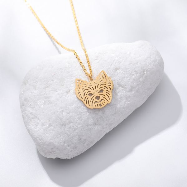 

ожерелье полые животных собаки для женщин золота цепи из нержавеющей стали мужчины моды платье одежда бижутерия, Silver