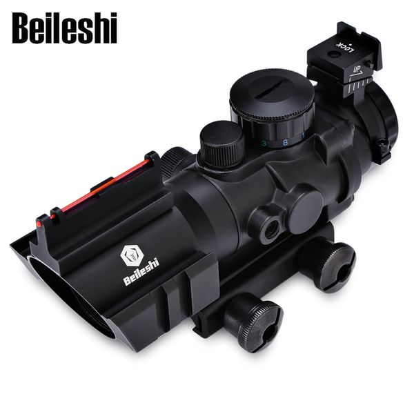 

beileshi tactical 4 x 32 compact riflescope fiber sight for 20mm rail