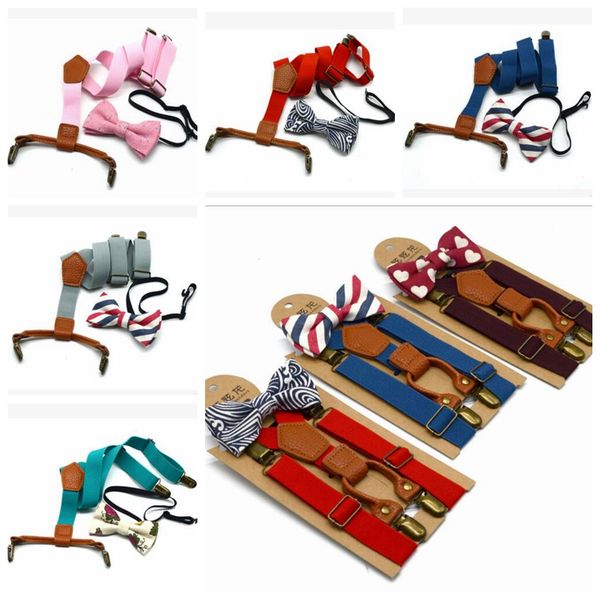

kids suspenders bow sets baby elastic y-back braces boys genttleman boutique suspenders print bowtie girls suspenders accessories d259