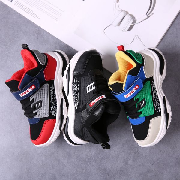 

children running shoes for kids sport shoes boys outdoor sneakers basketball shoes for child k132, Black