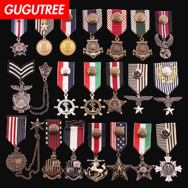 

gugutree brooch breastpin army rank patch metal patches badges applique patches for clothing hh-15, Black