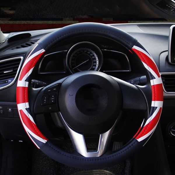

38cm auto steering-wheel black car styling steering wheel cover leather steering covers car interior accessories