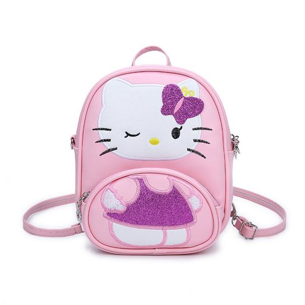 

new children hello kitty handbag for girls cartoon cat pu leather mini should bag kids girls messenger bags cute bag