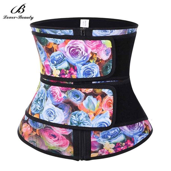 

beauty printed 100% latex lover waist cincher corset underbust high compression girdle double belt control slimming abdominal fa