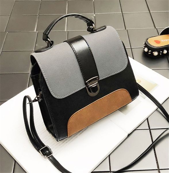 

spring new female small square bag retro simple hand shoulder crossbody contrast color ph-cfy20061023