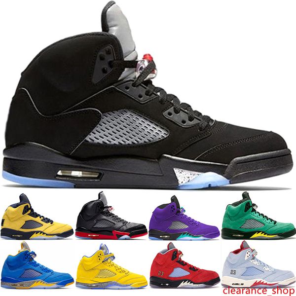 

men basketball shoes 5 chaussures 5s fire red metallic black laney blue yellow white cement mens trainers sport sneaker size 7-13