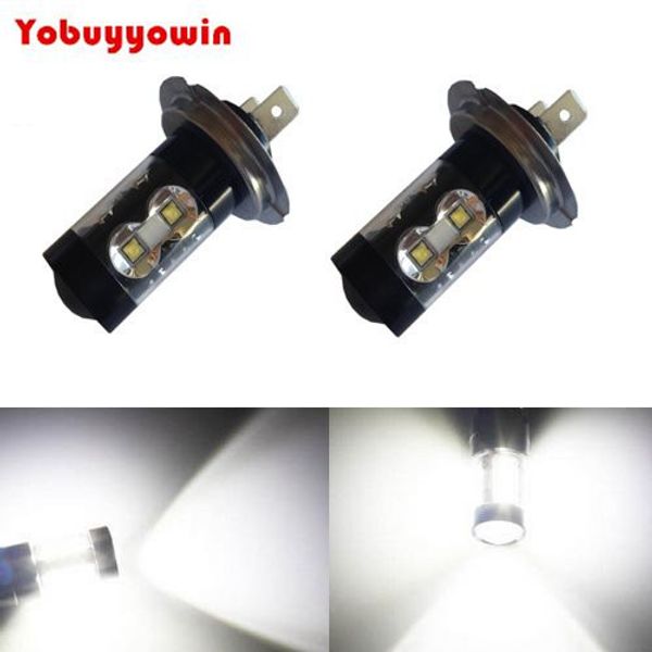 

2pcs extremely bright max 50w high power h7 led bulbs for drl or fog lights, white