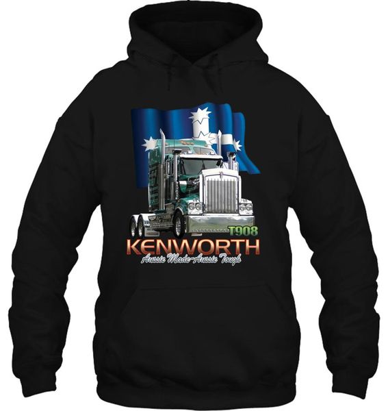 

men hoodie fashion kenworth logo round neck black fashion casual clothing women streetwear