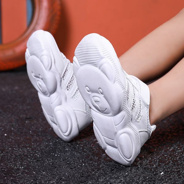 

ha than bear little bear bottom children shoe 2019 student small white shoes girl sneakers catamite casual shoes ventilation, Black;red