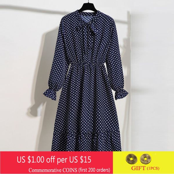 

bow ruffle shirt dress new spring long sleeve office dress women vintage floral print dress sweet chiffon midi korean vestidos, Black;gray