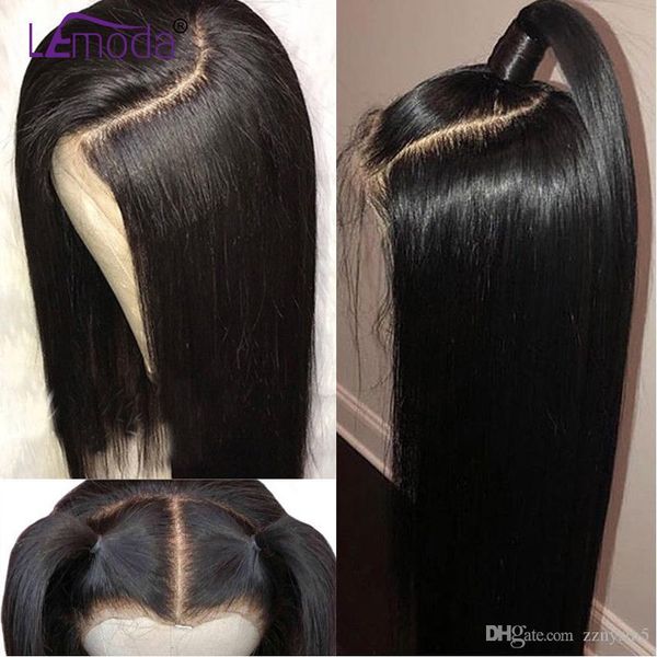 

24inch прямой парик волос natural 360 lace фронтальная парик pre сорванные с ребенком волос малазийского remy волос 360 фронтальная парик шн, Black