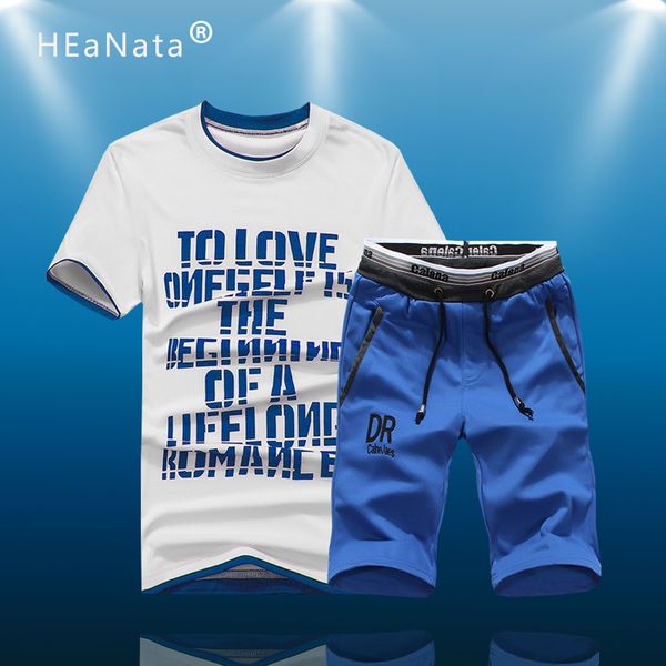 

summer men's shorts sport suits sportswear mens clothing sets short pants male sweatshirt boy fashion tracksuit clothing 4xl, Black;blue