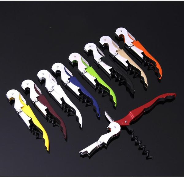 

multifunctional 3 in 1 stainless steel metal corkscrew red wine beer bottle cap opener doubled hinged waiters wine key ith foil cutter