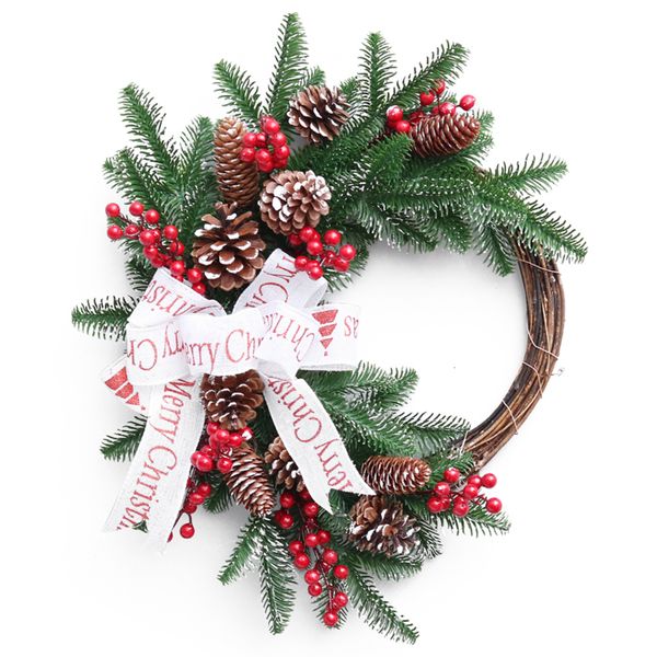 

christmas wreath window front door wall hanging ornament wreath decoration fruit pine christmas decorations oc18