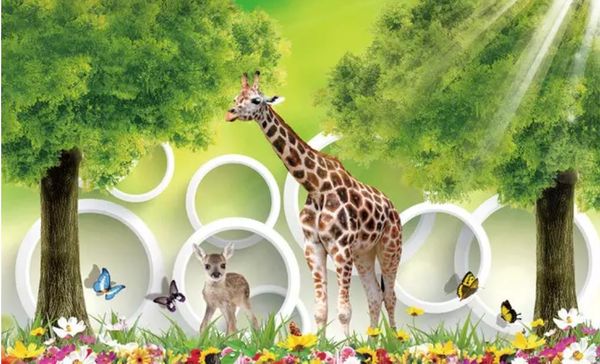

giraffe 3d background wall mural 3d wallpaper 3d wall papers for tv backdrop