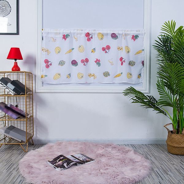 

50x100cm kitchen curtains rod pocket vegetables printed short curtain decorative half valance entryway home decor