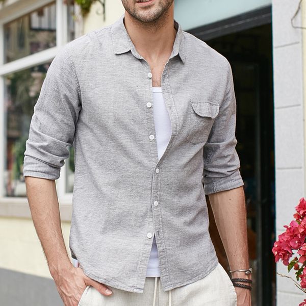 

2020 brand summer linen shirt white casual men's long sleeves shirts cool hawaiian shirt loose, White;black