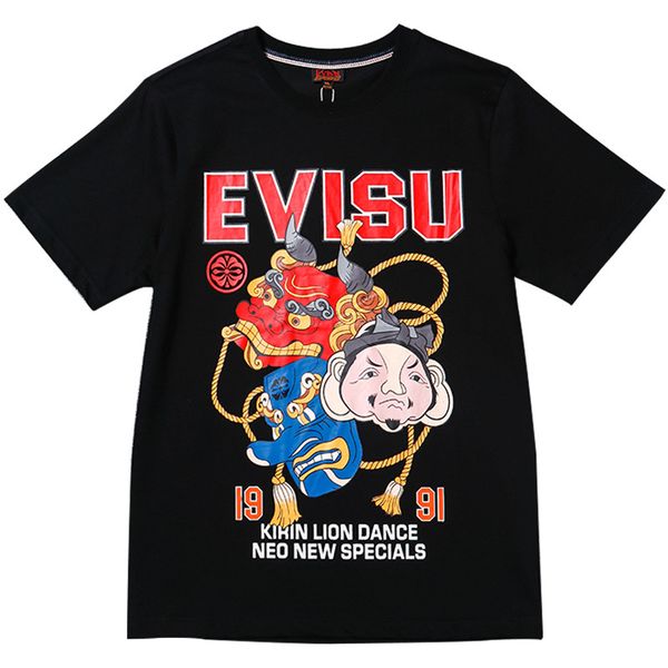 

evisu mens марка mens конструктора тенниски способа японии с коротким рукавом fs mens t shirts размер tee m-xxl, White;black