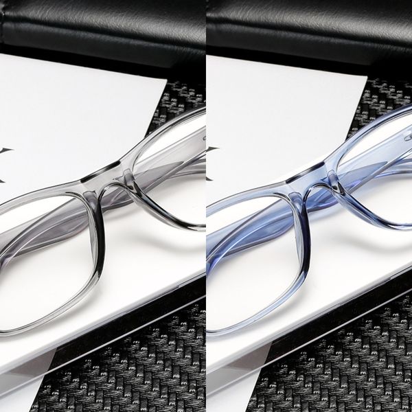 

kell aisi transparent large frame presbyopic hd resin remote vision glasses spring leg presbyopic glasses, Silver