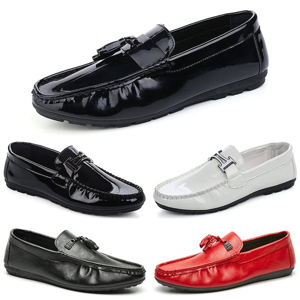 

2020 designer luxury mens women casual shoes black loafers flat patent leather slip on fashion trainers sneakers size 39-44 color11