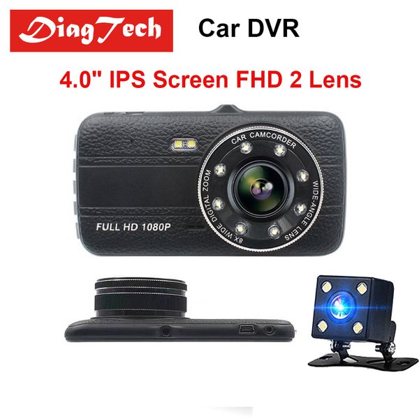 

gryan 4.0 inch ips screen car dvr camera dual lens dash cam full hd 1080p vehicle night vision dvrs with backup rear view camera
