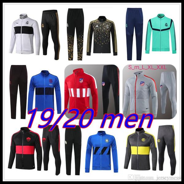 

19 20 mens inter soccer tracksuit jacket 2019 2020 new roma paris football jackets training suit jogging survetement chandal, Black