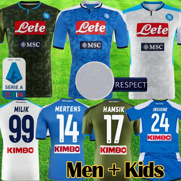 

19 20 new napoli soccer jersey maglietta da calciatore hamsik insigne 2019 2020 naples maglia mertens callejon verdi milik football shirts, Black;yellow