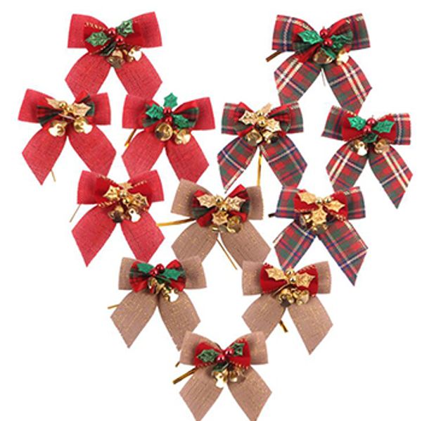 Christmas Bow With Iron Bells Christmas Wreath With Christmas Tree Decorations