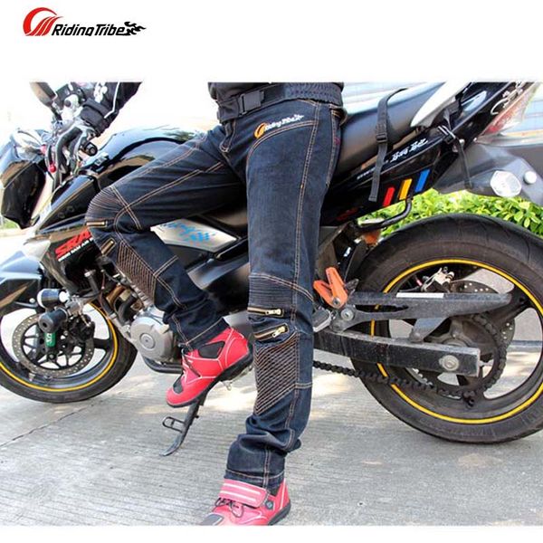 

2018 summer new riding tribe motorcycle jeans man motorbike pants cross trousers moto racing pant made of cotton elastic fibers, Black;blue