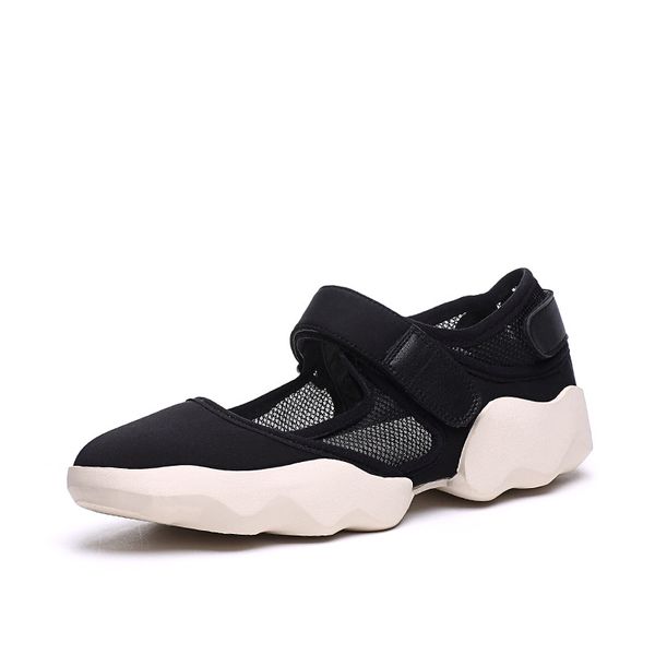 

er new breathable sandals thick bottom wild mesh women's shoes, Black