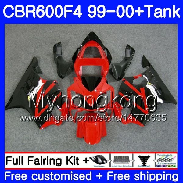 Karosserie + Tank Fabrik rot schwarz für HONDA CBR600 F4 CBR 600 F4 FS CBR600 F 4 287HM.17 CBR600F4 99 00 CBR600FS CBR 600F4 1999 2000 Verkleidungsset