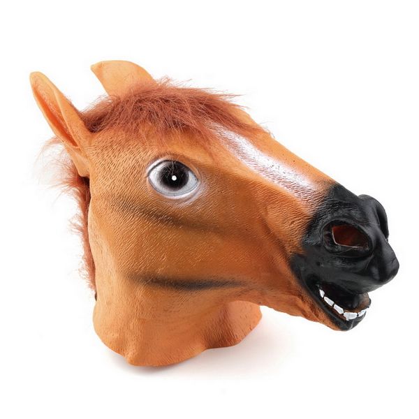 

creepy horse mask head halloween costume theater prop novelty latex rubber