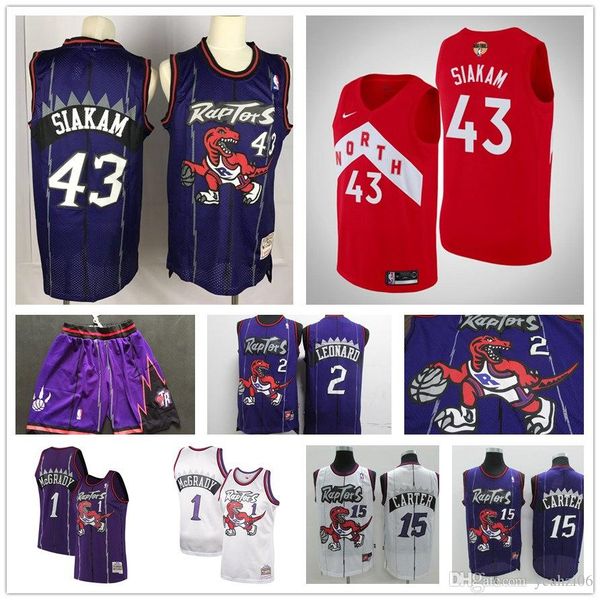 

men's toronto pascal 43 siakam tracy 1 mcgrady raptors vince 15 carter kawhi 2 leonard kyle 7 lowry short basketball jerseys, Black;blue