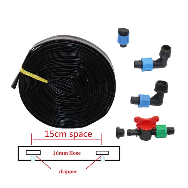 

16mm drip tape drip irrigation belt watering kit flat streamline soaker hose 0.2mm thickness 150mm space