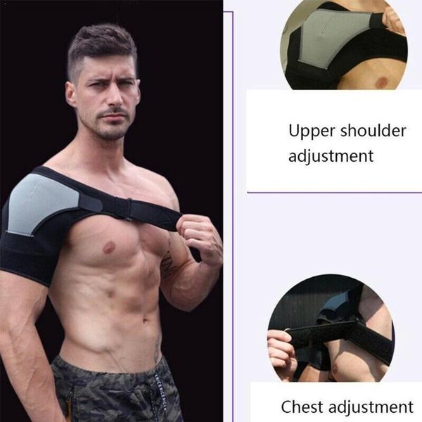 

1pcs back support adjustable bandage protector reinforced single shoulder strap functional-training-equipment d9y4, Black;blue