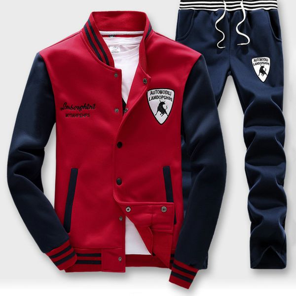 

мужские костюмы дизайнера моды контраст цвета с длинным рукавом стенд воротник спортивные костюмы мужские люкс активные sweatpants куртка дл, Gray