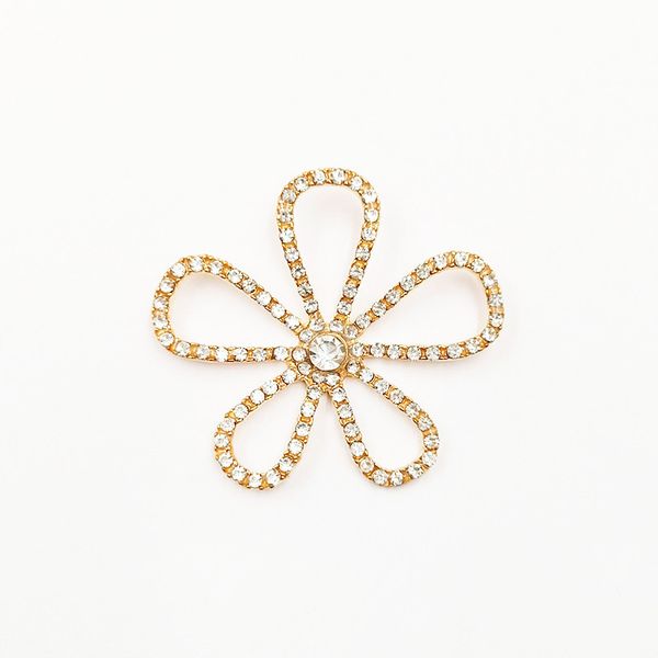 

10pcs 49*46mm metal alloy kc gold crystal rhinestone flowers connectors charm for diy jewelry making, Blue;slivery