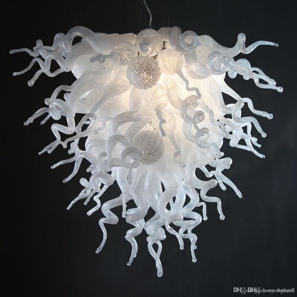 

white borosilicate glass hanging led chandelier handmade blown glass modern style led decorative r chandelier