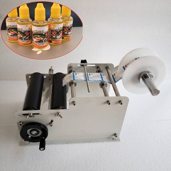 

semi automatic stainless steel jar plastic glass metal round bottle labeling machine paper sticker labels packing machine