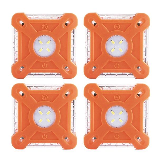

4 packs led car roadside emergency disc roadside flasher square light