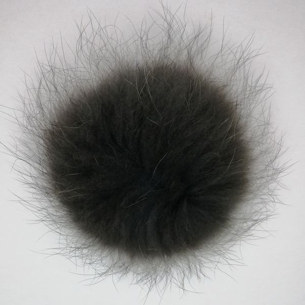 

wholesale real 15cm raccoon fur pom poms ball for keychain beanie hat shoes bags with snap detachable, Silver