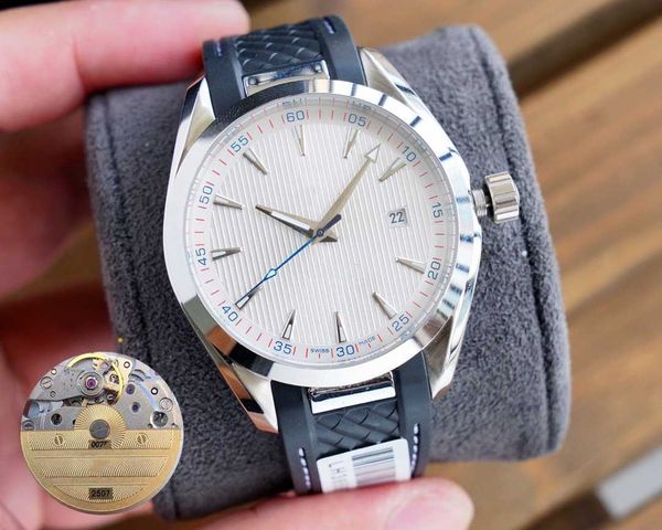 

designer watches 2507 movement waterproof wristwatches 316l stainless steel silicone strap 41.5mm mens watch diving swimming watch, Slivery;brown
