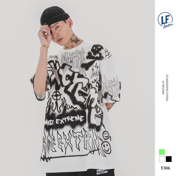 

tide brand designer men luxury20 spring and summer new origional national fashion mens graffiti letters full printed fashion loose mens shor, White;black