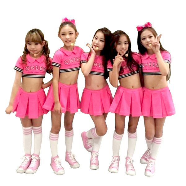 

kids red cheerleader costume dance dress for girl jazz modern dance costumes kids customes halloween clothing set, Black