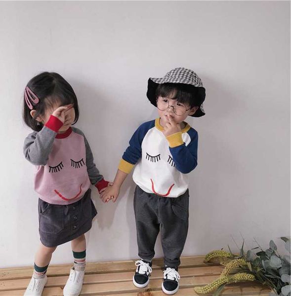 

pattern cartoon baby girl sweater 2019 autumn kids knitted sweater for children thicken outerwear girls clothing, Blue