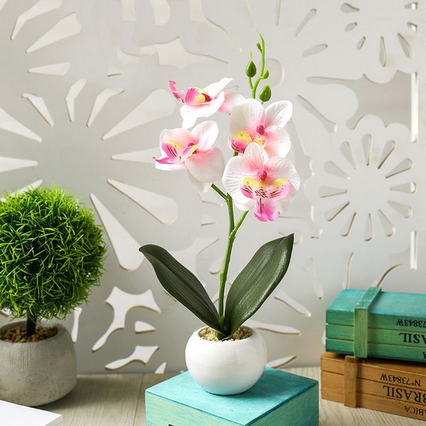 

artificial butterfly orchid silk leaf fake flower wedding party home decor