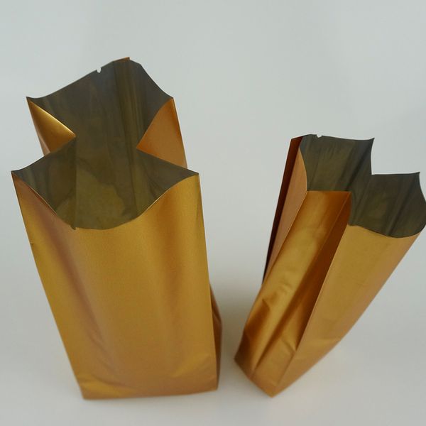 10x33cm 100pcs / серия матовое золото алюминиевой фольги Oragan сумка, боковая складка Golden Rice Package тепла Герметизируемый, алюминий Покрытие для хранения продуктов Чехол