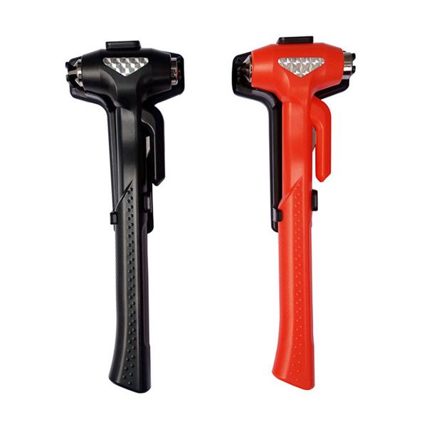 

safety hammer 235mm l life saving escape emergency hammer seat belt cutter for car rescue red/black window glass breaker
